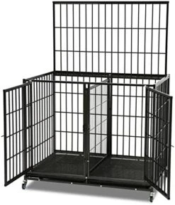 43" Stackable Heavy Duty Cage W/Feeding Doors And Divider Or Additional Tray (DG-43-FS) -Pet Care Center 513U6RfwyDL. AC