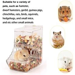 Lucky Interests 2 Pcs Hamster Automatic Feeder 400ml, Hamster Food Dispenser With Brackets Small Animals Food Bowl For Dwarf Hamster Guinea Pig Chinchilla Gerbil Bird Hedgehog Ferret With 2 Spoon -Pet Care Center 5144nUl0RRL
