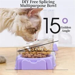 AYENCI Cat Automatic Water, Dog Bowl Cat Feeder Bowl For Dogs Water Bottle Automatic Drinking Pet Bowl Cat Food Bowl Pet Double Three Four Bowl Puppy Feeder (Color : Single Bowl Purple) -Pet Care Center 514Jhsu998L