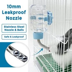 Vannon Small Animal Water Bottles For Crate Mini Clear Water Bottles Leak-Proof Water Dispenser For Rabbit, Chinchilla, Ferret, Guinea Pigs, Hedgehog, 6oz, No Drip, BPA Free -Pet Care Center 5179GG3YbhL