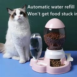 AYENCI Cat Automatic Water, 2.2L Pet Dog Cat Automatic Feeder Bowl Dogs Drinking Water 528ml Bottle Kitten Bowls Slow Food Feeding Container (Color : New Gray) -Pet Care Center 517My2JEpCL