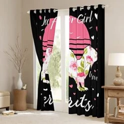Ferret Curtains Just For Girl Loves Ferret 84"X63" Abstract Flower Guinea Pig Curtains & Drapes For Kids Child Lovely Cavy Blackout Curtains Boho Floral Window Treatments Cute Animal Bedroom Decor -Pet Care Center 517TYUBPQrL