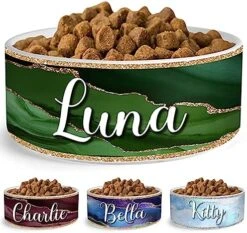 GENERIC Personalized Dog Bowl, Customized Food And Water Dish For Puppy, Cats, Rabbit, Custom Dog’s Name Gift For Small, Medium, Large Dogs, Print Both Sides, Microwave And Dishwasher Safe (Green) -Pet Care Center 51AHMVnmuYL. AC