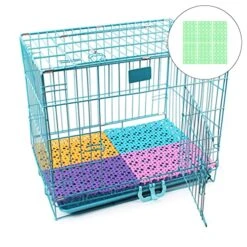 POPETPOP Hamster Accessories Rabbit Cage Mat- Foot Pads Hole Splice Feet Pad Anti- Scratching Water Leak Holder In Cages Dog Cat Rabbit Mats (6pcs Random Color) Green Bedding -Pet Care Center 51BlicMFQoS