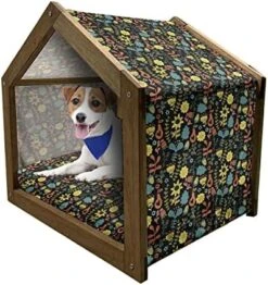 Ambesonne Abstract Wooden Pet House, Overlapping Citrus Grape Lemon Fruit Slices Vitamin Organic Food, Indoor & Outdoor Portable Dog Kennel With Pillow And Cover, Small, Vermilion Orange -Pet Care Center 51C5KLuDZ4L. AC 1
