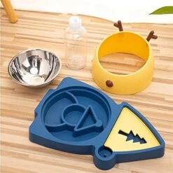 AYENCI Cat Automatic Water, 320ml Dog Water Feeder Bowl Cute Elk Automatic Drinking Water Bottle Stainless Steel Double Bowl For Cats Dogs Pet Accessories (Color : Green) -Pet Care Center 51D2wxP2prL