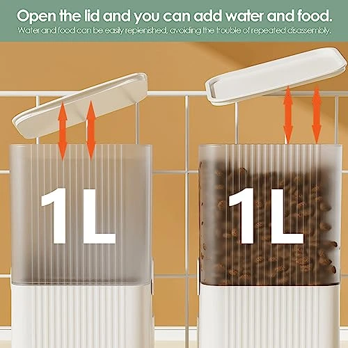 2PCS Hanging Automatic Rabbit Feeder Cat Food Water Dispenser 35oz Bunny Food Water Holder Set Guinea Pigs Drinking Bowl Gravity Feeder Small Animal Cage Accessories For Ferret Bunny Kitten Small Dogs 4 2PCS Hanging Automatic Rabbit Feeder Cat Food Water Dispenser 35oz Bunny Food Water Holder Set Guinea Pigs Drinking Bowl Gravity Feeder Small Animal Cage Accessories For Ferret Bunny Kitten Small Dogs - Image 2