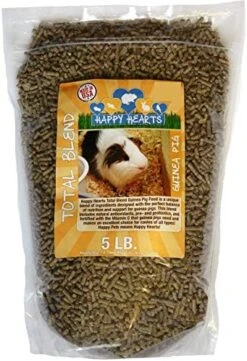Happy Hearts Total Blend Alfalfa Based Guinea Pig Food Pellets Fortified With Vitamin C (10 Pounds) -Pet Care Center 51DuP0PViAL. AC