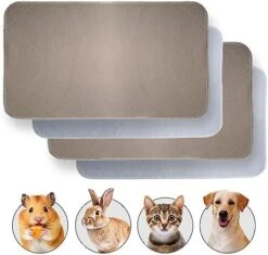 JT Pet Guinea Pig Cage Liner - Pack Of 4 Washable Pee Pads For Dogs, Smooth Fleece Guinea Pig Bedding For Cage & Crates, Reusable & Waterproof Puppy Pee Pads - 36x24 Inches, Brown Grey -Pet Care Center 51FEs2HQqGL. AC