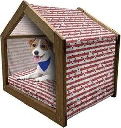 Ambesonne Fruits Wooden Pet House, Watercolor Pear Cherries Kiwi Apple Brushstroke Splashes Kitchen, Indoor & Outdoor Portable Dog Kennel With Pillow And Cover, Large, Peach Lime Green Red -Pet Care Center 51Fik8dy7pL. AC