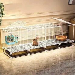 OM-PDD Indoor Guinea Pig/Ferret Cage, With Tray, Small Animal Playpen, Transparent Design, Thick Iron Mesh, Easy To Clean, Suite: Foot Pad/Water Fountain/Tray/Food Box/Water Bowl -Pet Care Center 51FwBa0tbGL. AC