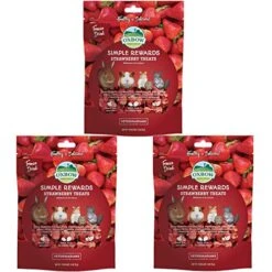 Oxbow Simple Rewards Treats Rabbit Guinea Pig Chinchilla Strawberry .5 Oz 3 Pack