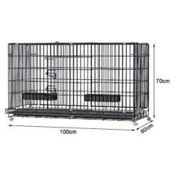 Metal Chicken Coop With 2 Doors And Wheels, Poultry Habitat Cage For Rabbits Cats Dogs -Pet Care Center 51GMxmoUCrL 1