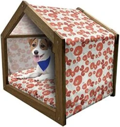 Ambesonne Fruit Wooden Pet House, Pattern With Hand-Drawn Orange Fruits Organic Nutritious Food, Indoor & Outdoor Portable Dog Kennel With Pillow And Cover, Medium, Dark Orange Green -Pet Care Center 51IdL2zzvSL. AC
