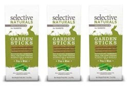 Supreme Petfoods 3 Pack Of Selective Naturals Garden Sticks Rabbit Treats, 2.1 Ounces Each, With Pea And Mint