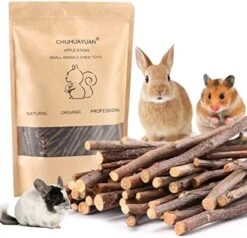 CHUHUAYUAN Natural Apple Sticks, 500g Treats Food For Small Animals, Chew Toys For Chinchilla Guinea Pigs Rabbit Squirrel Hamster Bunny -Pet Care Center 51JR w6Q IL. AC 2