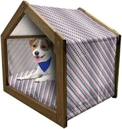 Ambesonne Fruits Wooden Pet House, Watercolor Pear Cherries Kiwi Apple Brushstroke Splashes Kitchen, Indoor & Outdoor Portable Dog Kennel With Pillow And Cover, Large, Peach Lime Green Red -Pet Care Center 51L3aKEY7HL. AC