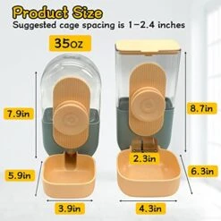 Kathson Hanging Automatic Food Water Dispenser Small Cat Feeder And Water Dispenser Gravity Auto Feeder And Waterer Set For Rabbit Chinchilla Guinea Pig Hedgehog Ferret Kitty Puppy -Pet Care Center 51PFdsHmqoL