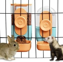 Lemtrflo Hanging Automatic Food Water Dispenser,Gravity Rabbit Feeder And Water Dispenser Set,Cage Cat Food And Water Dispenser Food Bowl For Bunny Chinchilla Guinea Pig Hedgehog Ferret -Pet Care Center 51R19 6ehtL. AC