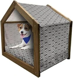Ambesonne Tulip Wooden Pet House, Fresh Spring Meadow Pattern With Wildflowers And Tulips Rural Nature, Indoor & Outdoor Portable Dog Kennel With Pillow And Cover, Small, Pale Green Pale Blue -Pet Care Center 51RgiFJ4NQL. AC