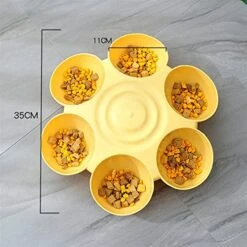 AYENCI Cat Automatic Water, 6 In 1 Dog Bowl Puppy Slow Feeder Dog Bowl Cat Water Bottle Flower Shape Cat Water Feeding Bowl Healthy Diet Dish Pet Accessory (Color : Yellow) -Pet Care Center 51T88nX8sQL