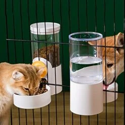 AACARB Cat Water Dispenser, Automatic Pet Bowls Cage Hanging Feeder Pet Water Bottle Food Container Dispenser Bowl For Puppy Cats Rabbit Feeding Product (Size : Blue Water)