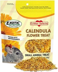 Calendula Flower Treat (4 Oz.) - Healthy Natural Dried Flower Herbivore Treat - Chinchillas, Guinea Pigs, Rabbits, Prairie Dogs, Degus, Hamsters, Rats, Squirrels, Sugar Gliders & Other Small Pets -Pet Care Center 51VUGYzD78L. AC