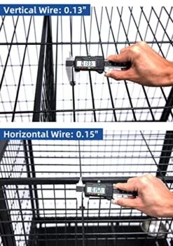 43" Stackable Heavy Duty Cage W/Feeding Doors And Divider Or Additional Tray (DG-43-FS) -Pet Care Center 51W0NlRtgZL