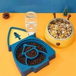 AYENCI Cat Automatic Water, 320ml Dog Water Feeder Bowl Cute Elk Automatic Drinking Water Bottle Stainless Steel Double Bowl For Cats Dogs Pet Accessories (Color : Green) -Pet Care Center 51XGtfqrbmL