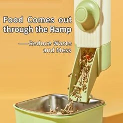 BNOSDM 2 In 1 Rabbit Food Dispenser And Bunny Feeder Bowl Set Rabbit Feeders For Cages Guinea Pig Feeding Dish Pellets For Ferret Chinchilla Hedgehog Small Animals (Green) -Pet Care Center 51XziQoaoIL