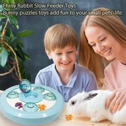 Small Animal Interactive Slow Feeder Ferret Foraging Toy Rabbit Treat Dispenser Hamsters Feeding Bowl Hide Game Toys For Rats Gerbils Bunny Hedgehog Chinchillas Dog Cat (Blue) -Pet Care Center 51YLcoAKplL