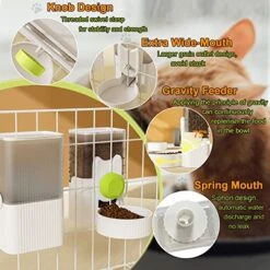 Lemtrflo Rabbit Feeder Hanging Automatic Cat Food Dispenser Cat Feeder Ferret Cage Accessories Bunny Water Dispenser Rabbit Food Water Bowl Rabbit Feeders For Cages Guinea Pig Kennel Water Dispenser… -Pet Care Center 51ZkNYoGwDL