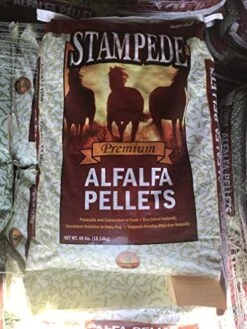 Stampede Alfalfa Pellets, Non-GMO - Perfect For Rabbits, Goats, Equine, And More! (40 Lb) -Pet Care Center 51aiVPz24bL