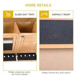 ACQUIRE Wooden Rabbit Hutch Guinea Pig House Outdoor With Sliding Out Tray, Openable Roof, Feeding Trough, Yellow -Pet Care Center 51aj45gAUgL