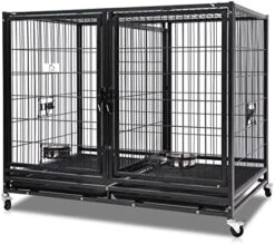 43" Stackable Heavy Duty Cage W/Feeding Doors And Divider Or Additional Tray (DG-43-FS) -Pet Care Center 51br9NBxYiL. AC