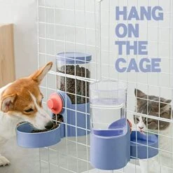 Aarpurt 35oz Hanging Automatic Food Water Dispenser, Gravity Auto Feeder Waterer Set, Water Food Bowl For Cage Pet For Dog Cat Rabbit Chinchilla Ferret -Pet Care Center 51cY61K4KIL