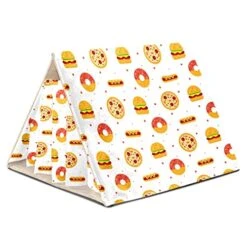 Y-DSIWX Guinea Pig Hideout House Bed, Burger Donut Hot Dog Pizza Flat Food Pattern Rabbit Cave, Squirrel Chinchilla Hamster Hedgehog Nest Cage