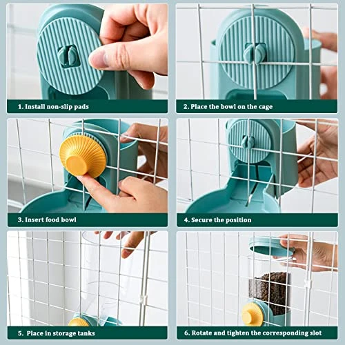 Kathson 35oz Hanging Automatic Food Water Dispenser Gravity Pet Auto Feeder Waterer Set For Rabbit Cat Dog Chinchilla Guinea Pig Hedgehog Ferret (Food Dispenser) 7 Kathson 35oz Hanging Automatic Food Water Dispenser Gravity Pet Auto Feeder Waterer Set For Rabbit Cat Dog Chinchilla Guinea Pig Hedgehog Ferret (Food Dispenser) - Image 5