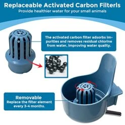 Vannon Filtered Water Bottles For Crate Clear Small Animal Water Bottles With Filter Leak-Proof Water Dispenser For Rabbit, Chinchilla, Ferret, Guinea Pigs, Hedgehog, 24oz, BPA Free, Top Fill, Blue -Pet Care Center 51fzsphZ7HL