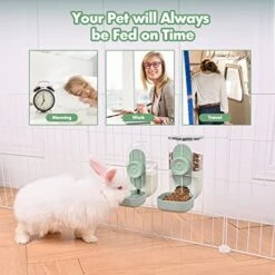 RUBYHOME Pets Food Hanging Bowl For Crates & Cages Hanging Pet Cage Feeder For Small Animals Cats Puppies Ferrets Rabbit Automatic Feeder (Green) -Pet Care Center 51hpfMB64CL