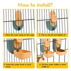 Kathson Hanging Automatic Food Water Dispenser Small Cat Feeder And Water Dispenser Gravity Auto Feeder And Waterer Set For Rabbit Chinchilla Guinea Pig Hedgehog Ferret Kitty Puppy -Pet Care Center 51iMrIAYQIL