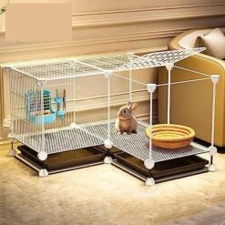 OM-PDD Indoor Guinea Pig/Ferret Cage, With Tray, Small Animal Playpen, Transparent Design, Thick Iron Mesh, Easy To Clean, Suite: Foot Pad/Water Fountain/Tray/Food Box/Water Bowl -Pet Care Center 51kFdjsdtKL. AC