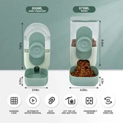 PHAEAO Hanging Automatic Pet Food Water Dispenser, Auto Gravity Rabbit Feeder And Water Dispenser Set，pet Feeder Station For Puppy Kitten Rabbit Chinchilla Hedgehog Guinea Pig Ferret -Pet Care Center 51knGCYBTkL