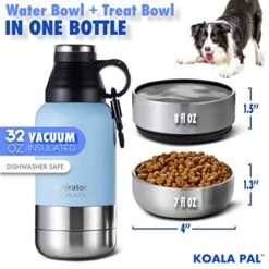 KOALA PAL 32oz Portable Dog Water Bottle W/Dog Bowls, Dog Travel Water Bottle + Travel Dog Bowls, Human And Dog Water Bottle, Dog Water Bowl Dispenser, Dog Travel Bowl, Travel Accessories For Dogs -Pet Care Center 51kyooLL4BL