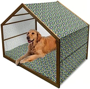 Ambesonne Acorn Wooden Pet House, Fallen Autumn Leaves Concept Squirrels In Peaceful Nature, Indoor & Outdoor Portable Dog Kennel With Pillow And Cover, Medium, Multicolor 9 Ambesonne Acorn Wooden Pet House, Fallen Autumn Leaves Concept Squirrels In Peaceful Nature, Indoor & Outdoor Portable Dog Kennel With Pillow And Cover, Medium, Multicolor - Image 7