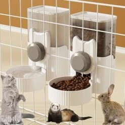Lemtrflo Rabbit Feeder Hanging Automatic Cat Food Dispenser Cat Feeder Ferret Cage Accessories Bunny Water Dispenser Rabbit Food Water Bowl Rabbit Feeders For Cages Guinea Pig Kennel Water Dispenser… -Pet Care Center 51nDY4QWZL. AC