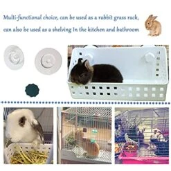 Hamiledyi Rabbit Hay Feeder & Water Fountain Set, Guinea Pigs Hay Food Feeder Bowls Manger Rack 17oz Hanging Gravity Automatic Drinking Feeder For Ferrets Chinchillas (Blue) -Pet Care Center 51np1aJdP3S