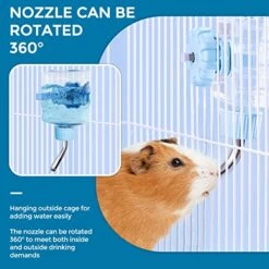 Vannon Small Animal Water Bottles For Crate Mini Clear Water Bottles Leak-Proof Water Dispenser For Rabbit, Chinchilla, Ferret, Guinea Pigs, Hedgehog, 6oz, No Drip, BPA Free -Pet Care Center 51oecGa0esL