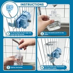 Vannon Small Animal Water Bottles For Crate Mini Clear Water Bottles Leak-Proof Water Dispenser For Rabbit, Chinchilla, Ferret, Guinea Pigs, Hedgehog, 6oz, No Drip, BPA Free -Pet Care Center 51pdvfm5m5L