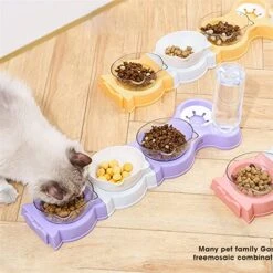 AYENCI Cat Automatic Water, Dog Bowl Cat Feeder Bowl For Dogs Water Bottle Automatic Drinking Pet Bowl Cat Food Bowl Pet Double Three Four Bowl Puppy Feeder (Color : Single Bowl Purple)
